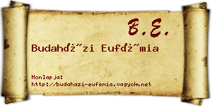 Budaházi Eufémia névjegykártya
